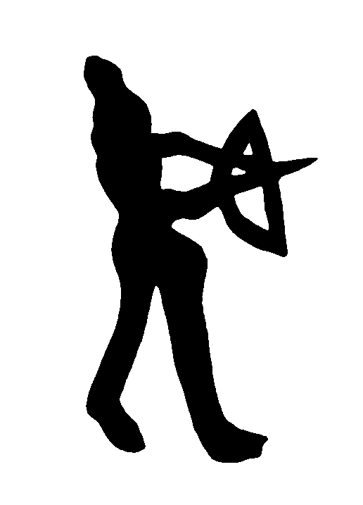 Historische Darstellung eines Bogenschützen beziehungsweise Musikbogens